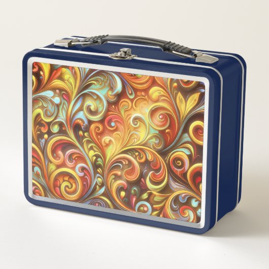 Art Nouveau: Radiant Baroque twirls Metal Lunchbox (Voorkant)