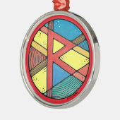 Art Nouveau Radio Rune of Balance Metalen Ornament (Links)