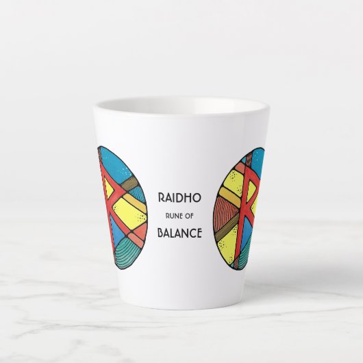 Art Nouveau Raidho Rune Latte Mok - BALANS! (Voorkant)