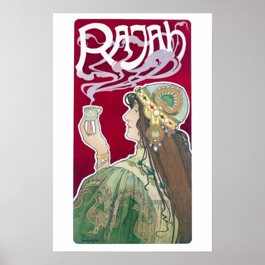 Art Nouveau Rajah Coffee Poster (Voorkant)