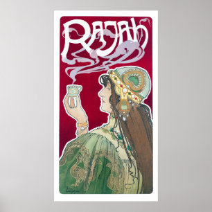  Art Nouveau Rajah Coffee Poster