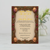 Art Nouveau Rand & Folie belettering - Uitnodiging (Staand Voorkant)