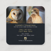 Art Nouveau Raptor Bird Rehabilitation Vierkante Visitekaartje (Achterkant)