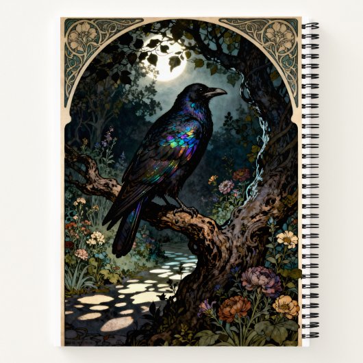 Art Nouveau Raven Notitieboek (Achterkant)