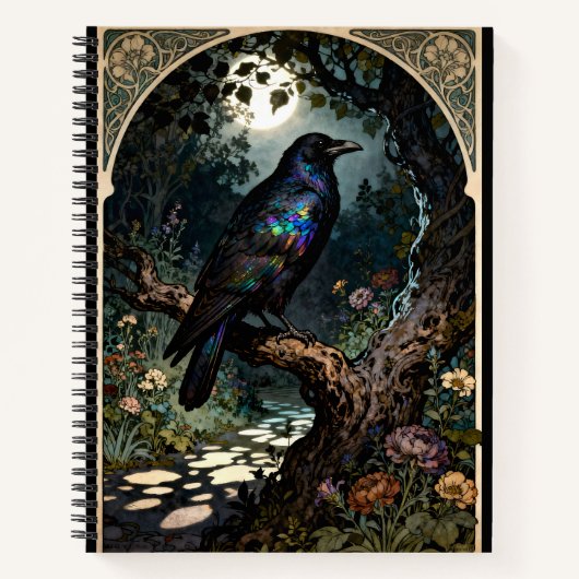 Art Nouveau Raven Notitieboek (Voorkant)