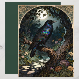 Art Nouveau Raven Scrapbook Papier