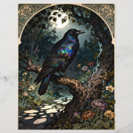 Art Nouveau Raven Scrapbook Papier