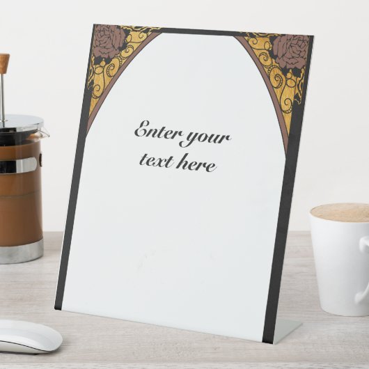 Art Nouveau Reclamebord Met Voetstuk (Insitu)