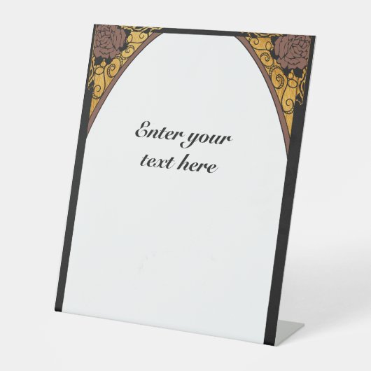 Art Nouveau Reclamebord Met Voetstuk (Voorkant)