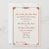 Art Nouveau Red Boundal Rehearsal Dinner Kaart (Voorkant)