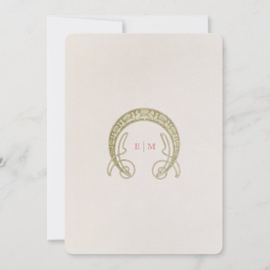 Art Nouveau Red Lotus Save the Date Kaart (Achterkant)