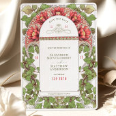 Art Nouveau Red Lotus Save the Date Kaart