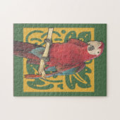 Art Nouveau Red Parrot Legpuzzel (Horizontaal)