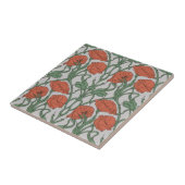 Art Nouveau Red Poppy Floral Print Tegeltje (Zijkant)