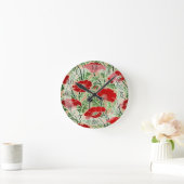   Art Nouveau Red Poppy Ronde Klok (Huis)