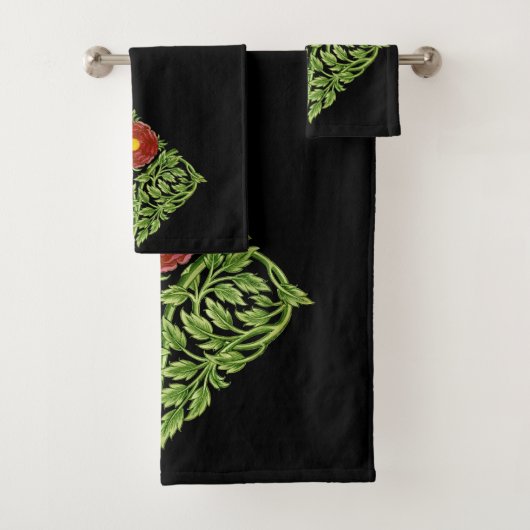 Art Nouveau Red Rose De Morgan Bad Handdoek (Insitu)