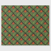 Art Nouveau Red Rose De Morgan Cadeaupapier (Vlak)