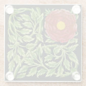 Art Nouveau Red Rose De Morgan Glazen Onderzetter (Achterkant)