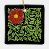 Art Nouveau Red Rose De Morgan Keramisch Ornament (Voorkant)