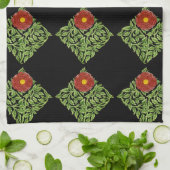 Art Nouveau Red Rose De Morgan Theedoek (Gevouwen)