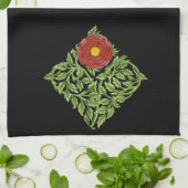 Art Nouveau Red Rose De Morgan Theedoek (Gevouwen)