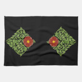 Art Nouveau Red Rose De Morgan Theedoek (Horizontaal)