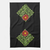 Art Nouveau Red Rose De Morgan Theedoek (Verticaal)