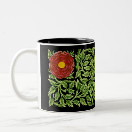 Art Nouveau Red Rose De Morgan Tweekleurige Koffiemok
