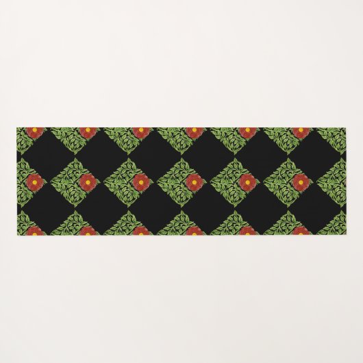 Art Nouveau Red Rose De Morgan Yogamat (Achterkant (horizontaal))