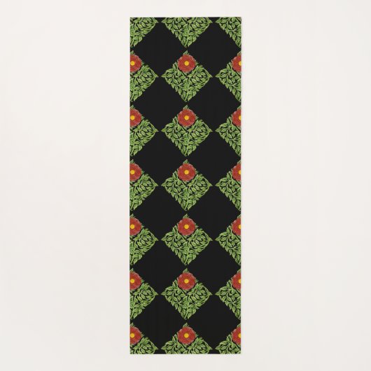 Art Nouveau Red Rose De Morgan Yogamat (Achterkant)