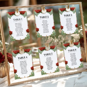Art Nouveau Red Rose Trouwstoel Grafiek Kaart