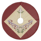 Art Nouveau Red Wine kerstboomrok, Janz Fleece Kerstboom Rok (Voorkant)