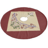 Art Nouveau Red Wine kerstboomrok, Janz Fleece Kerstboom Rok (Gekanteld)