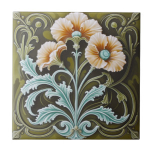 Art Nouveau Reproductie Antieke keramische tegel Tegeltje