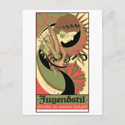 Art Nouveau, Restaurant, Reclame Briefkaart (Voorkant)