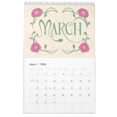Art Nouveau Retro Bloemenkalender Kalender (Mar 2026)
