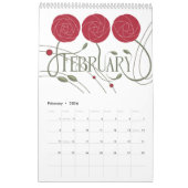 Art Nouveau Retro Bloemenkalender Kalender (Feb 2026)