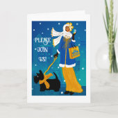 Art Nouveau Retro Chanoeka Uitnodiging Kaart (Voorkant)