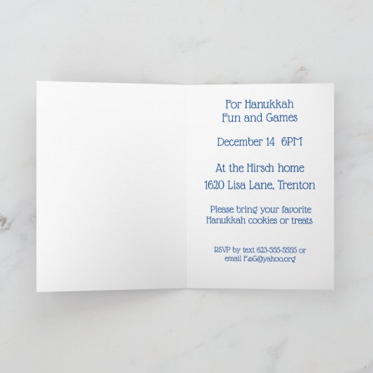 Art Nouveau Retro Chanoeka Uitnodiging Kaart (Binnen)