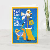 Art Nouveau Retro Chanoeka Wenskaart Bedankkaart (Voorkant)