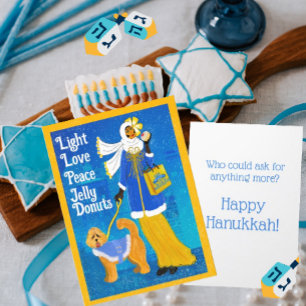 Art Nouveau Retro Chanoeka Wenskaart Bedankkaart