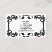 Art Nouveau Retro Chic Black Decorative Border Visitekaartje (Achterkant)