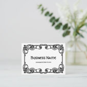 Art Nouveau Retro Chic Black Decorative Border Visitekaartje (Staand voorkant)