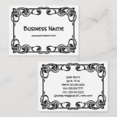 Art Nouveau Retro Chic Black Decorative Border Visitekaartje (Voorkant / Achterkant)