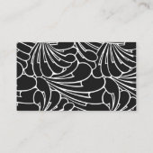 Art Nouveau Retro Chic Black White Floral Pattern Visitekaartje (Achterkant)