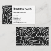 Art Nouveau Retro Chic Black White Floral Pattern Visitekaartje (Voorkant / Achterkant)