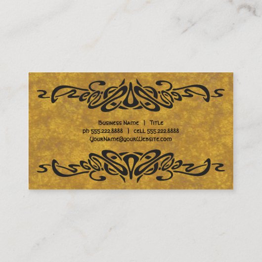  Art Nouveau Retro Chic Decorative Detail Visitekaartje (Achterkant)