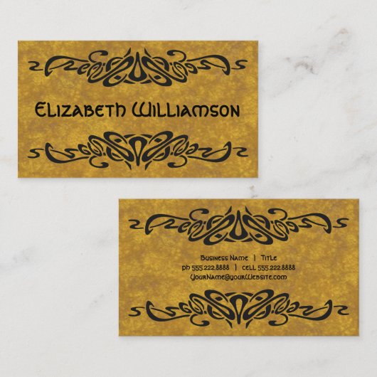  Art Nouveau Retro Chic Decorative Detail Visitekaartje (Voorkant / Achterkant)