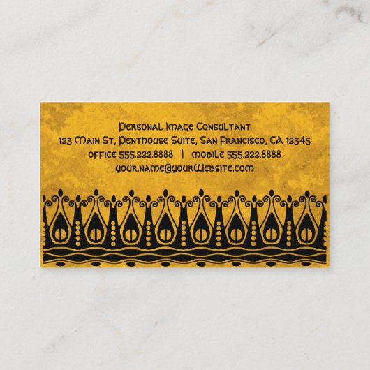 Art Nouveau Retro Chic Ocean Waves Splash Visitekaartje (Achterkant)