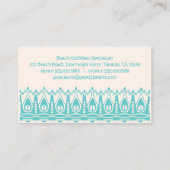 Art Nouveau Retro Chic Ocean Waves Splash Visitekaartje (Achterkant)